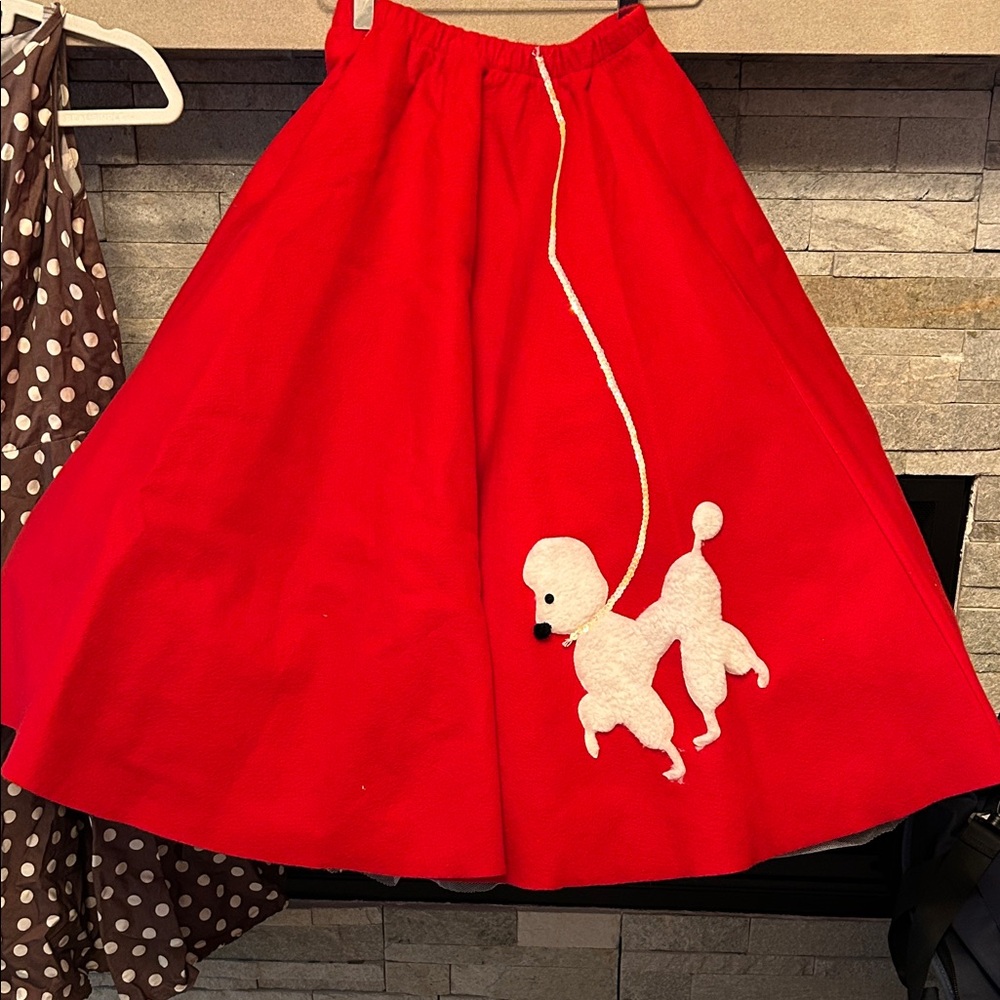 Vibrant, Custom Red Poodle Skirt and Varsity Letter Sweater
